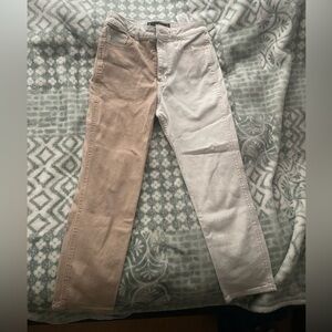 Hollister Two-Tone Colorblock Jeans — Beige & White